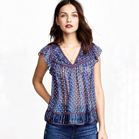 Ulla Johnson Avery Silk Chiffon Top - Picture 1 of 7